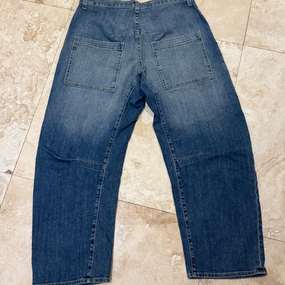 Nili Lotan Shon Denim Cropped Jean Pant Barrel Hi Waist 30 -New W/Tags - Picture 4 of 15